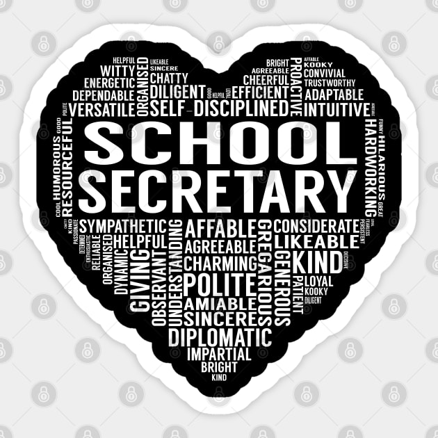 School Secretary Heart Sticker by LotusTee